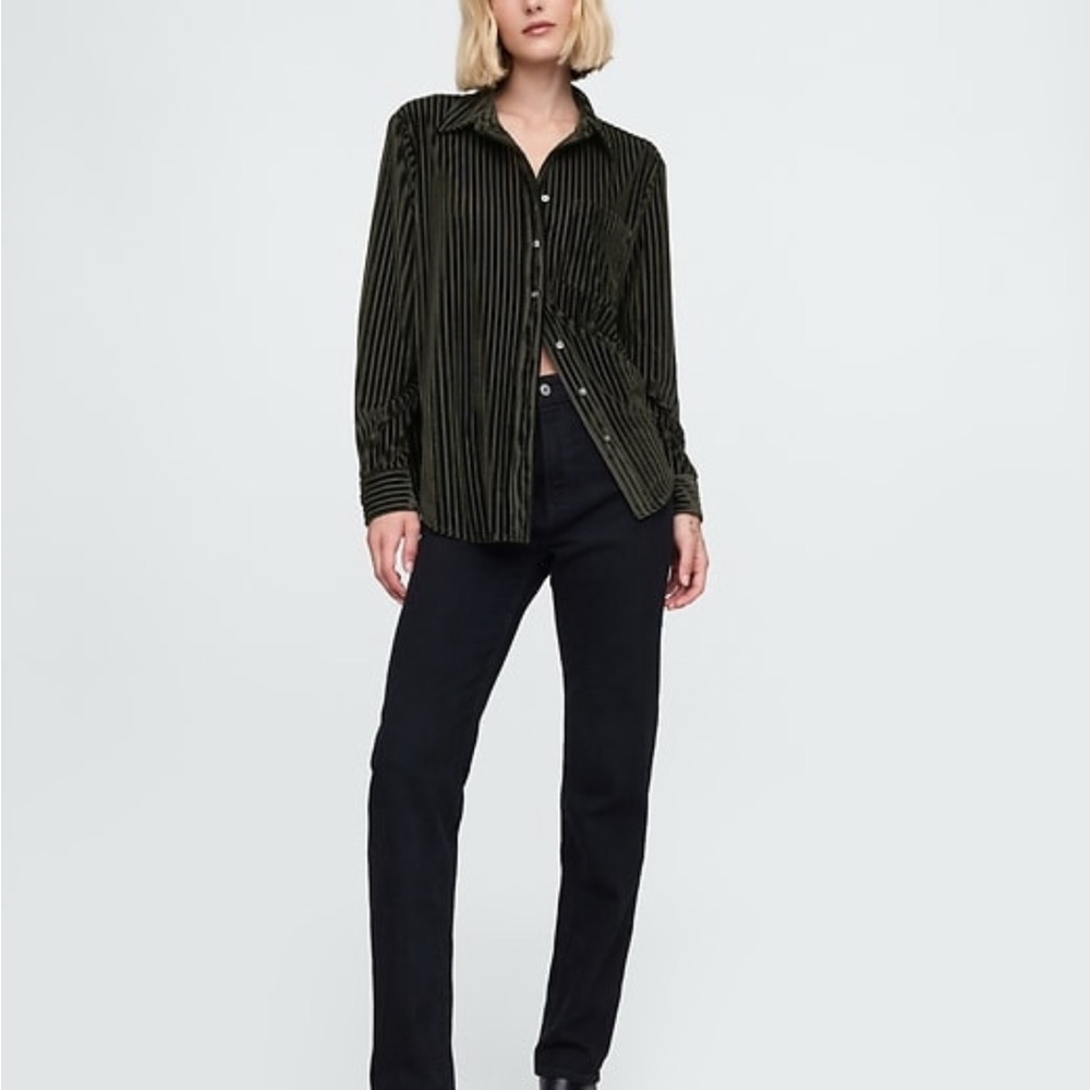 GAP Striped velvet Button-Up Shirt, size S